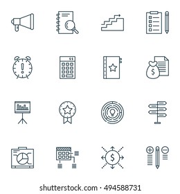 Set Of Project Management Icons On Planning, Money Revenue, Quality Management And More. Premium Quality EPS10 Vector Illustration For Mobile, App, UI Design.