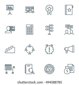 Set Of Project Management Icons On Award, Decision Making, Investment And More. Premium Quality EPS10 Vector Illustration For Mobile, App, UI Design.