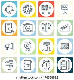 Set Of Project Management Icons On Creativity, Charts, Teamwork And More. Premium Quality EPS10 Vector Illustration For Mobile, App, UI Design.