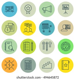 Set Of Project Management Icons On Personality, Statistics, Research And More. Premium Quality EPS10 Vector Illustration For Mobile, App, UI Design.