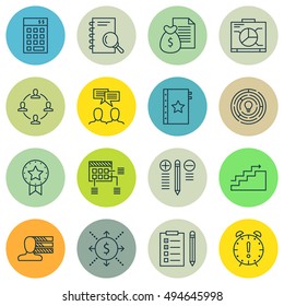 Set Of Project Management Icons On Task List, Team Meeting, Quality Management And More. Premium Quality EPS10 Vector Illustration For Mobile, App, UI Design.