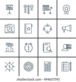 Set Of Project Management Icons On Planning, Research, Deadline And More. Premium Quality EPS10 Vector Illustration For Mobile, App, UI Design.