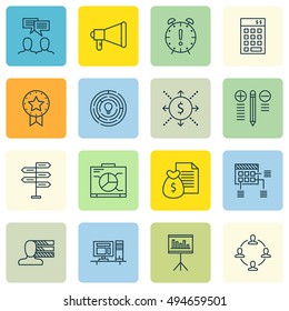 Set Of Project Management Icons On Decision Making, Best Solution, Award And More. Premium Quality EPS10 Vector Illustration For Mobile, App, UI Design.