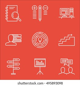 Set Of Project Management Icons On Personal Skills, Computer, Presentation And More. Includes Personal Skills, Innovation, Analysis And Other Vector Icons.