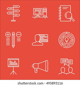 Set Of Project Management Icons On Computer, Presentation, Opportunity And More. Includes Analysis, Presentation, Opportunity And Other Vector Icons.