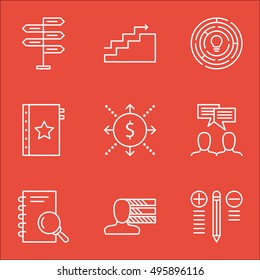 Set Of Project Management Icons On Growth, Warranty, Innovation And More. Includes Discussion, Money, Growth And Other Vector Icons.