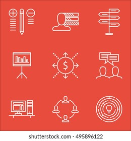 Set Of Project Management Icons On Computer, Innovation, Discussion And More. Includes Money, Discussion, Collaboration And Other Vector Icons.