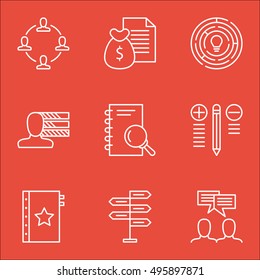 Set Of Project Management Icons On Report, Personal Skills, Collaboration And More. Includes Warranty, Decision Making, Report And Other Vector Icons.