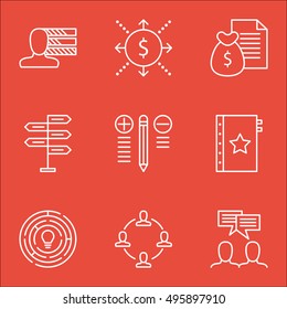 Set Of Project Management Icons On Warranty, Personal Skills, Decision Making And More. Includes Report, Personal Skills, Money And Other Vector Icons.