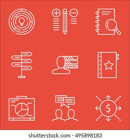 Set Of Project Management Icons On Warranty, Analysis, Opportunity And More. Includes Board, Innovation, Money And Other Vector Icons.