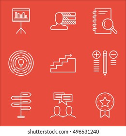 Set Of Project Management Icons On Innovation, Presentation, Analysis And More. Includes Discussion, Analysis, Innovation And Other Vector Icons.