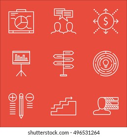 Set Of Project Management Icons On Opportunity, Money, Innovation And More. Includes Personal Skills, Decision Making, Board And Other Vector Icons.