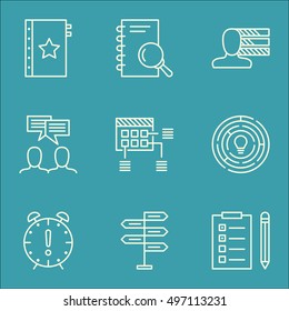 Set Of Project Management Icons On Opportunity, Personal Skills, Discussion And More. Includes Opportunity, Warranty, Time Management And Other Vector Icons.