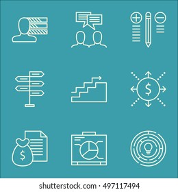 Set Of Project Management Icons On Opportunity, Growth, Report And More. Includes Discussion, Personal Skills, Report And Other Vector Icons.