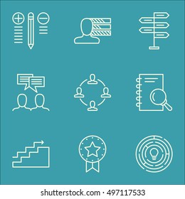 Set Of Project Management Icons On Collaboration, Innovation, Opportunity And More. Includes Innovation, Analysis, Collaboration And Other Vector Icons.