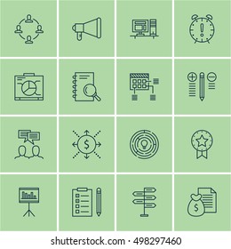 Set Of Project Management Icons On Money, Innovation, Opportunity And More. Includes Analysis, Announcement, Innovation And Other Vector Icons.