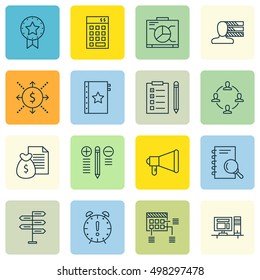Set Of Project Management Icons On Money, Analysis, Board And More. Includes Personal Skills, Decision Making, Reminder And Other Vector Icons.