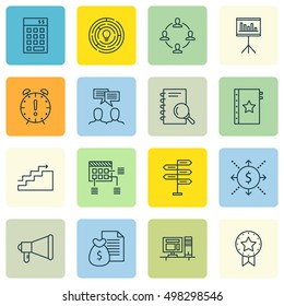 Set Of Project Management Icons On Opportunity, Presentation, Growth And More. Includes Computer, Innovation, Warranty And Other Vector Icons.