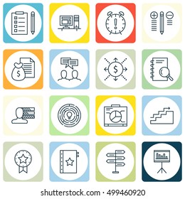 Set Of Project Management Icons On Presentation, Opportunity, Discussion And Other Topics. Editable Vector Illustration. Includes Time, Making, Personality And More Vector Icons.