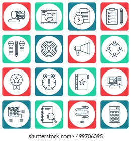 Set Of Project Management Icons On Personal Skills, Schedule, Reminder And Other Topics. Editable Vector Illustration. Includes Notebook, Reminder, Schedule And More Vector Icons.