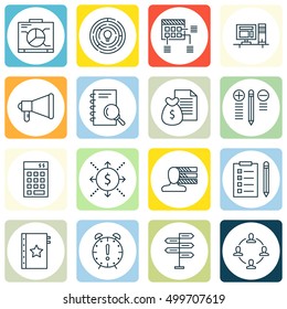 Set Of Project Management Icons On Decision Making, Reminder, Collaboration And Other Topics. Editable Vector Illustration. Includes List, Plan, Teamwork And More Vector Icons.