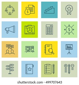 Set Of Project Management Icons On Collaboration, Discussion, Opportunity And Other Topics. Editable Vector Illustration. Includes Growth, Decision, Advertising And More Vector Icons.