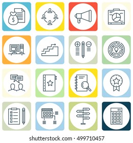 Set Of Project Management Icons On Schedule, Announcement, Present Badge And Other Topics. Editable Vector Illustration. Includes Presentation, Analysis, Research And More Vector Icons.