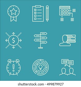 Set Of Project Management Icons On Money, Personal Skills And Innovation Topics. Editable Vector Illustration. Includes Win, Schedule And Discussion Vector Icons.