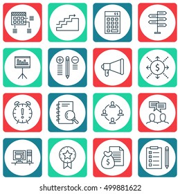 Set Of Project Management Icons On Reminder, Decision Making, Announcement And Other Topics. Editable Vector Illustration. Includes Flow, Decision, List And More Vector Icons.