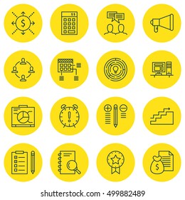 Set Of Project Management Icons On Growth, Report, Present Badge And Other Topics. Editable Vector Illustration. Includes Deadline, Right, Promotion And More Vector Icons.