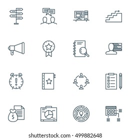 Set Of Project Management Icons On Growth, Opportunity, Computer And Other Topics. Editable Vector Illustration. Includes Personality, Brainstorm, Computer And More Vector Icons.