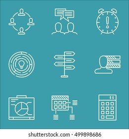 Set Of Project Management Icons On Collaboration, Schedule And Personal Skills Topics. Editable Vector Illustration. Includes Teamwork, Personality And Date Vector Icons.