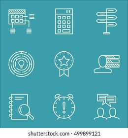 Set Of Project Management Icons On Personal Skills, Present Badge And Innovation Topics. Editable Vector Illustration. Includes Project, Skills And Brainstorming Vector Icons.