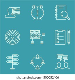 Set Of Project Management Icons On Opportunity, Innovation And Reminder Topics. Editable Vector Illustration. Includes Collaboration, Skills And Brainstorming Vector Icons.