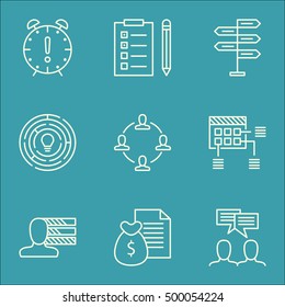 Set Of Project Management Icons On Innovation, Personal Skills And Time Management Topics. Editable Vector Illustration. Includes Brainstorm, Money And Plan Vector Icons.
