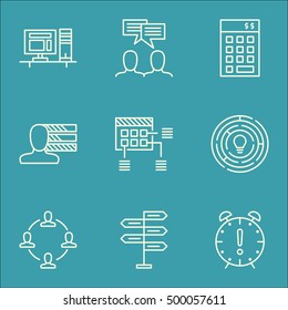 Set Of Project Management Icons On Schedule, Investment And Personal Skills Topics. Editable Vector Illustration. Includes Personality, Team And Fork Vector Icons.