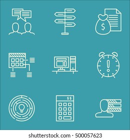 Set Of Project Management Icons On Personal Skills, Schedule And Opportunity Topics. Editable Vector Illustration. Includes Time, Brainstorming And Brainstorm Vector Icons.