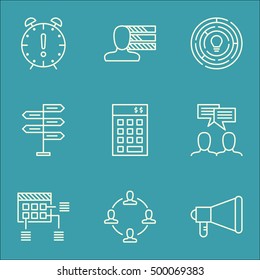 Set Of Project Management Icons On Opportunity, Discussion And Announcement Topics. Editable Vector Illustration. Includes Investment, Team And Discussion Vector Icons.