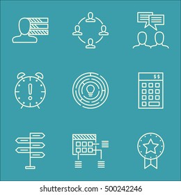 Set Of Project Management Icons On Collaboration, Discussion And Investment Topics. Editable Vector Illustration. Includes Idea, Teamwork And Collaboration Vector Icons.