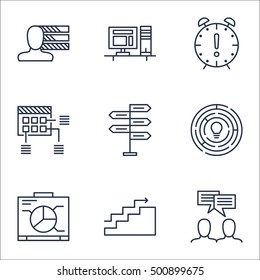 Set Of Project Management Icons On Time Management, Board And Growth Topics. Editable Vector Illustration. Includes Project, Chart And Computer Vector Icons.