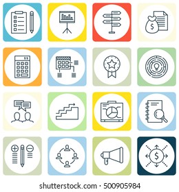 Set Of Project Management Icons On Presentation, Analysis And Decision Making Topics. Editable Vector Illustration. Includes Flow, Brainstorm And Brainstorming Vector Icons.