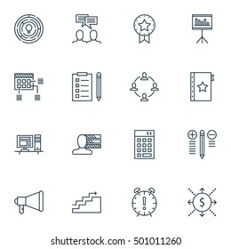 Set Of Project Management Icons On Presentation, Collaboration And Personal Skills Topics. Editable Vector Illustration. Includes Idea, Collaboration And Team Elements