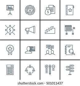 Set Of Project Management Icons On Innovation, Announcement And Money Topics. Editable Vector Illustration. Includes Brainstorming, Collaboration And Decision Vector Icons.