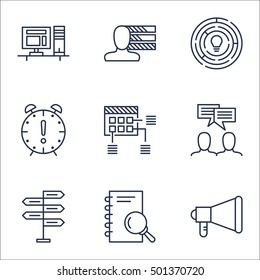 Set Of Project Management Icons On Discussion, Schedule And Computer Topics. Editable Vector Illustration. Includes Personal, Discussion And Brainstorm Vector Icons.