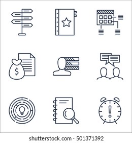 Set Of Project Management Icons On Innovation, Schedule And Analysis Topics. Editable Vector Illustration. Includes Research, Brainstorm And Personal Vector Icons.