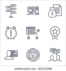 Set Of Project Management Icons On Schedule, Report And Personal Skills Topics. Editable Vector Illustration. Includes Fork, Project And Computer Vector Icons.
