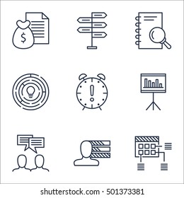 Set Of Project Management Icons On Innovation, Report And Analysis Topics. Editable Vector Illustration. Includes Personal, Plan And Report Vector Icons.