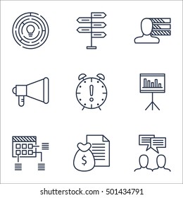 Set Of Project Management Icons On Report, Discussion And Personal Skills Topics. Editable Vector Illustration. Includes Project, Personal And Discussion Vector Icons.