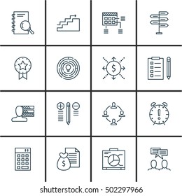 Set Of Project Management Icons On Personal Skills, Growth And Collaboration Topics. Editable Vector Illustration. Includes Task, Badge And Team Vector Icons.