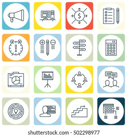 Set Of Project Management Icons On Innovation, Personal Skills And Money Topics. Editable Vector Illustration. Includes Teamwork, Brainstorming And List Vector Icons.